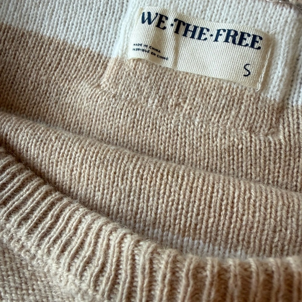 We the Free Free People Knit Sweater Into the Blue Wool Blend Cropped Pullover - Picture 8 of 9